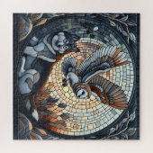 Uil en Wolf Mozaïek Ai Kunst Legpuzzel (Horizontaal)