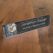 Uil en Wolf Mozaïek Natuur Ai Art Gepersonaliseerd Naambordje (Zijkant)