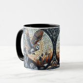 Uil en Wolf Mozaïek Natuur Ai Kunst Mok (Voorkant links)