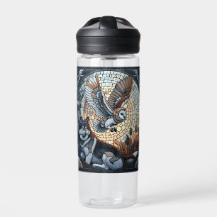 Uil en Wolf Mozaïek Natuur Ai Kunst Persoonlijk Waterfles