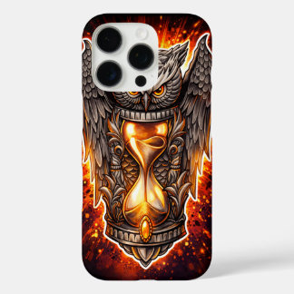 Uil en zandloper – Handgetekende & Digitale Kunst iPhone 16 Pro Hoesje