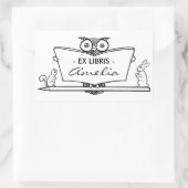  Uil Ex Libris Boekplaat Bibliotheek Boek Bord Rechthoekige Sticker (Tas)