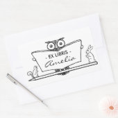  Uil Ex Libris Boekplaat Bibliotheek Boek Bord Rechthoekige Sticker (Envelop)
