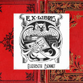 Uil Ex Libris boekplaat Vierkante Sticker