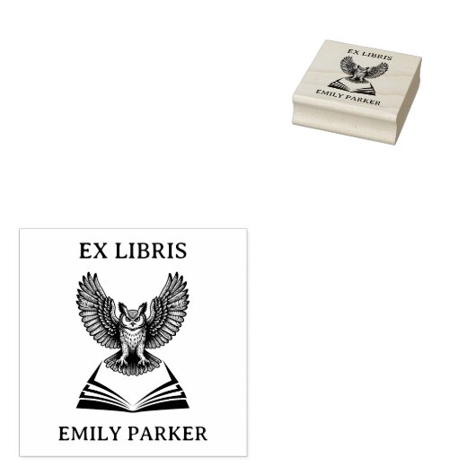  Uil Ex Libris Custom Name Bookplate Rubberstempel (Gestempeld)