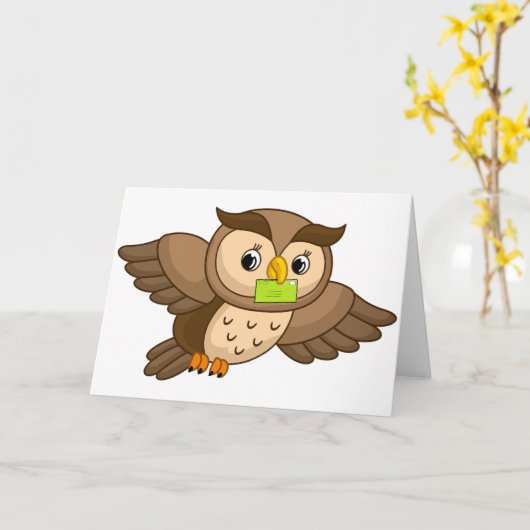 Uil Express Denken aan je Wenskaart Kaart (Gele Bloem)