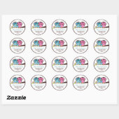 Uil familie Adresetiketten Ronde Sticker (Vel)