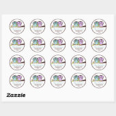 Uil familie Adresetiketten Ronde Sticker (Vel)