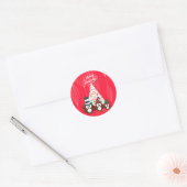 Uil Familie Prettig Kerstfeest Ronde Sticker (Envelop)
