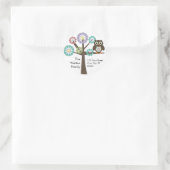 Uil Familie Retouradres ronde sticker / label (Tas)