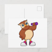 Uil Fitness Hanteer Briefkaart (Voorkant / Achterkant)