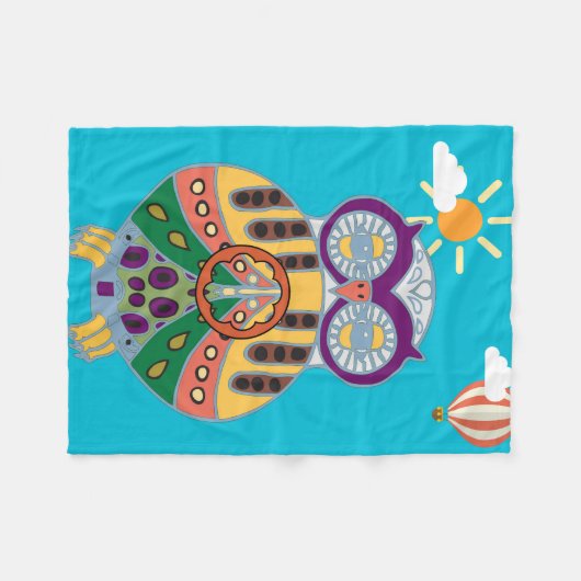 uil fleece deken (Voorkant (Horizontaal))