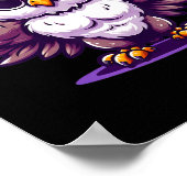 Uil Flexing Spieren Fan Lover Bodybuilding Gym Wer Poster (Hoek)