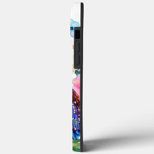 Uil Floral Artistic Waterverf Case-Mate iPhone Case (Achterkant / Links)