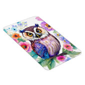 Uil Floral Artistic Waterverf Magneet (Rechterzijde)