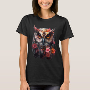 Uil Flowers Fantasy Dierenvrienden - Vogelkunst An T-shirt