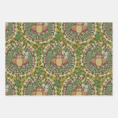 Uil Folk Green Inpakpapier Vel (Voorkant 2)