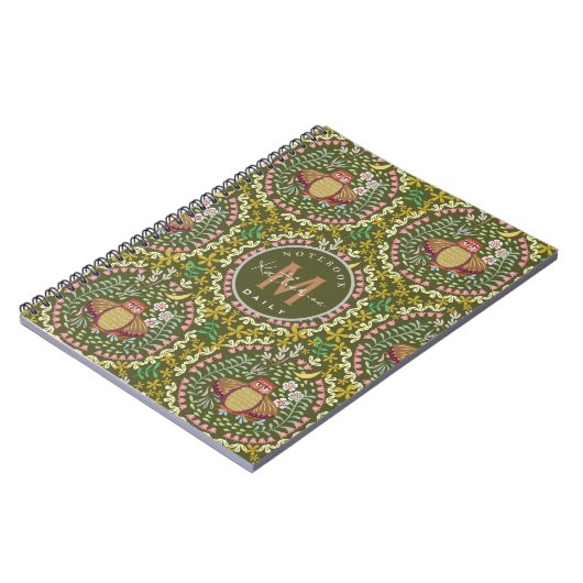 Uil Folk Green Notitieboek (Linkerzijde)