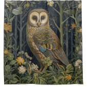 Uil Forest, William Morris Style Douchegordijn (Voorkant)
