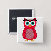 Uil Foto Print Vierkante Button 5,1 Cm (Voorkant /achterkant)