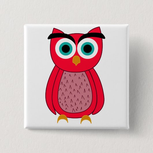 Uil Foto Print Vierkante Button 5,1 Cm (Voorkant)