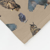 Uil Frenzy Fleece Deken (Beige) (Hoek)