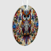 Uil Gebrandschilderd Glas Geïnspireerd Ornament (voorkant)