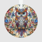 Uil Gebrandschilderd Glas Geïnspireerd Ornament (achterkant)