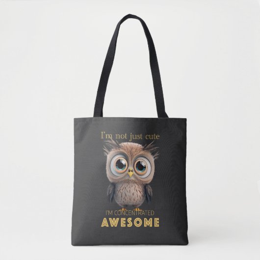 Uil Geconcentreerd Geweldige Leuk Schattig Grappig Tote Bag (Voorkant)