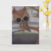 Uil geeft nooit in wenskaart kaart (Gele Bloem)