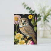 Uil Geel Bloemstuk Bedankt Briefkaart (Staand voorkant)