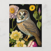 Uil Geel Bloemstuk Kunst Bedankt Briefkaart (Voorkant)