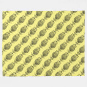 Uil (geel) - Fleece Deken (Voorkant (Horizontaal))