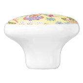 Uil Geel Keramische Knop (Zijkant)