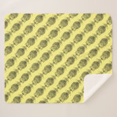 Uil (geel) - Sherpa Blanket Sherpa Deken (Voorkant (horizontaal))