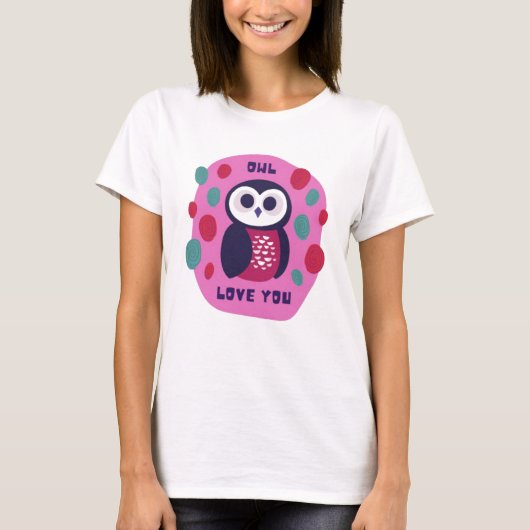 Uil geïllustreerd t-shirt (Voorkant)