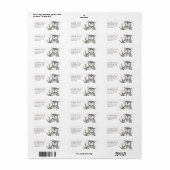 Uil & gele strik retour adreslabel etiket (Full Sheet)