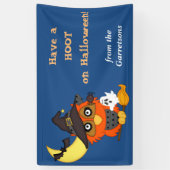 Uil gepersonaliseerd Halloween Spandoek (Verticaal)