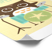 Uil gepersonaliseerde babysuite poster afdruk (Hoek)