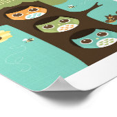 Uil gepersonaliseerde babysuite poster print (Hoek)
