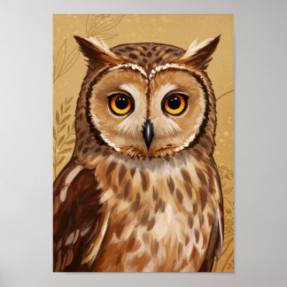 Uil gestileerde kunstposter poster