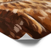 Uil gestileerde kunstposter poster (Hoek)