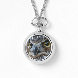 Uil Gezicht Dames Wraparound Zilver Horloge