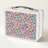 Uil gezichten doodle patroon vogels monogram initi (Achterkant)