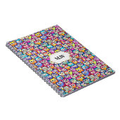 Uil gezichten kleurrijke bos vogels patroon monogr notitieboek (Rechterzijde)