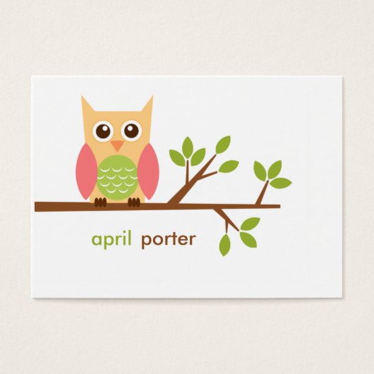 Uil Gift Enclosure, Gift Label (#GIFT001) Visitekaartjes (Voorkant)