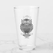 Uil - Glas Cup (zwart) (Achterkant)