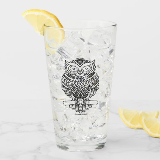 Uil - Glas Cup (zwart) (Voorkant ijs)