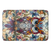 Uil Glas in lood geïnspireerd Badmat (Voorkant)