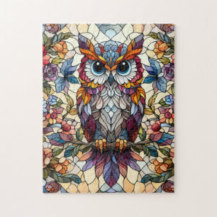 Uil Glas in lood geïnspireerd Legpuzzel
